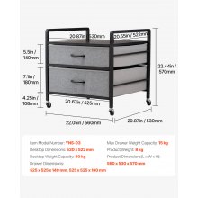 VEVOR Mini koelkaststandaard organizer koelkasttafel 2 lades grijs