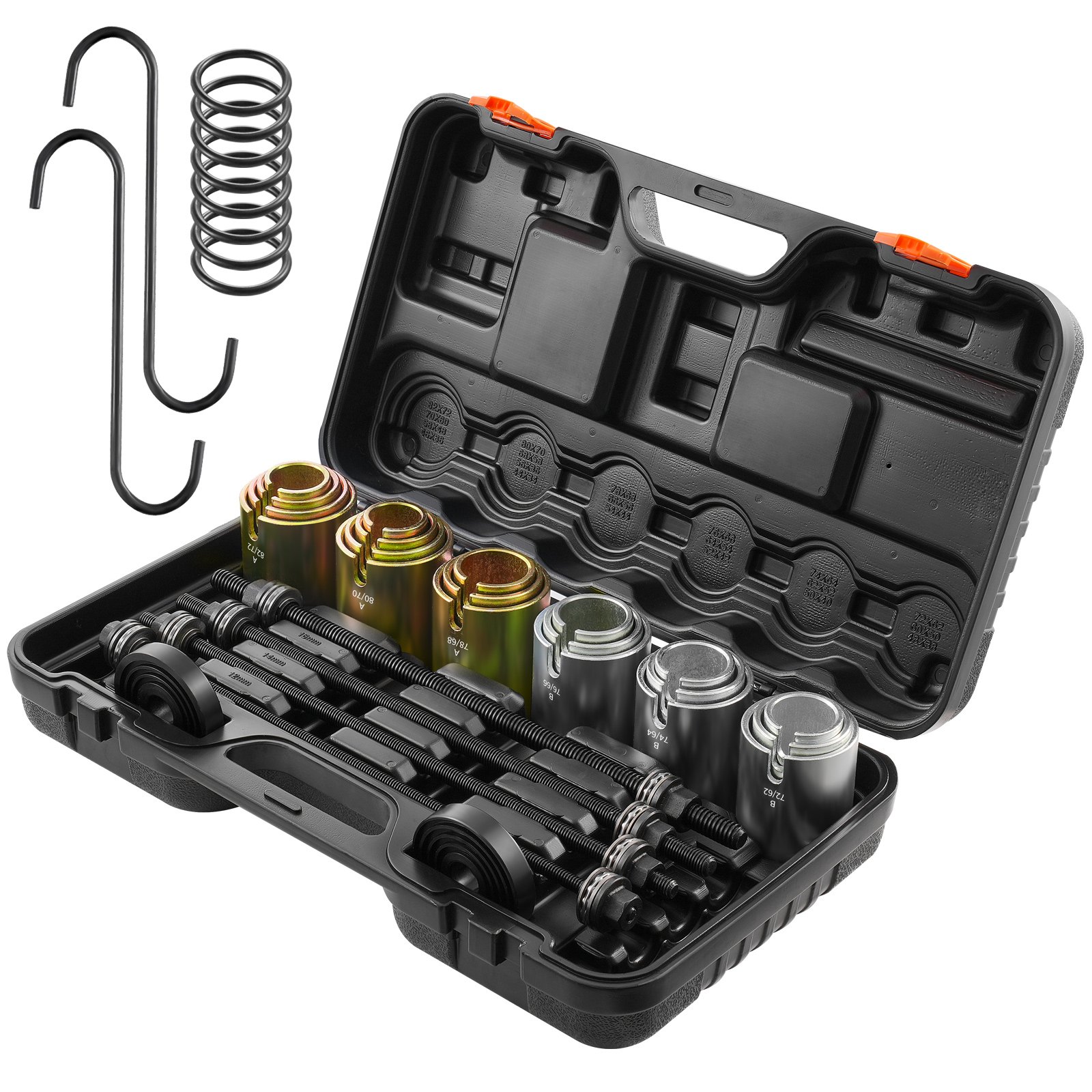VEVOR 26 PCS Pull and Press Sleeve Kit, Steel Bush Bearing Removal and Installation Set, Bush Removal Insertion Sleeve Tools with Carrying Case, Multi-Vehicle Compatibility for LCV and HGV Engines
