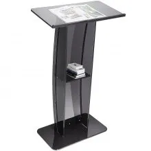 VEVOR Staande Lessenaar 685 x 330 x 1198 mm, Podiumstandaard met breed leesoppervlak en opbergplank, Staand bureau voor kerk, kantoor, school, zwart podium, draagvermogen 30 kg