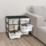 VEVOR Ladewagen Ladekast met 3 Laden (2-pack), Ladekast met wielen Mobiele container van kunststof met doorzichtige containers voor kantoorbenodigdheden Hobbylokalen Klaslokalen