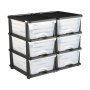 VEVOR Ladewagen Ladekast met 3 Laden (2-pack), Ladekast met wielen Mobiele container van kunststof met doorzichtige containers voor kantoorbenodigdheden Hobbylokalen Klaslokalen