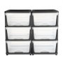 VEVOR Ladewagen Ladekast met 3 Laden (2-pack), Ladekast met wielen Mobiele container van kunststof met doorzichtige containers voor kantoorbenodigdheden Hobbylokalen Klaslokalen