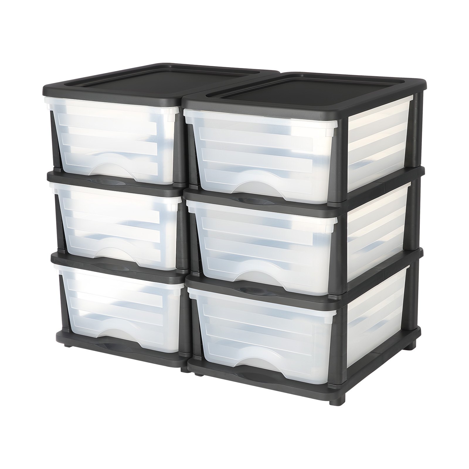 VEVOR Ladewagen Ladekast met 3 Laden (2-pack), Ladekast met wielen Mobiele container van kunststof met doorzichtige containers voor kantoorbenodigdheden Hobbylokalen Klaslokalen