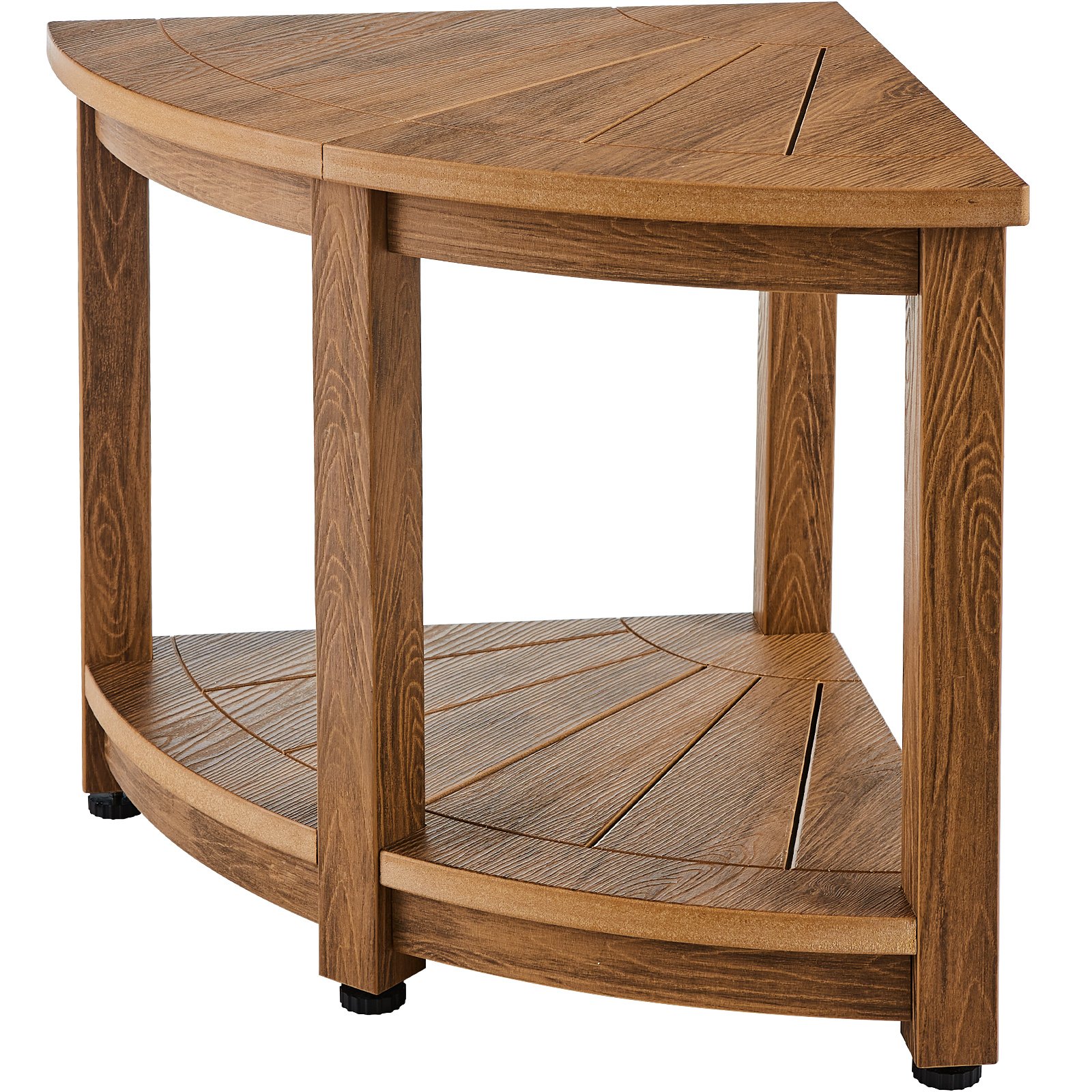 VEVOR Hoekdouchebank, 47 cm hoog, polystyreen met houtnerf, draagvermogen 159 kg, badkamerdouchekruk met opbergruimte, douchekruk voor binnen- en buitendouche, voor badkamer, woonkamer