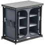 VEVOR opvouwbare campingkeuken, draagbare campingkast met 6 planken, extern vak en MDF-tafelblad, draagvermogen tot 30 kg, keukenstation voor picknicks, barbecues, feesten, kamperen en camperreizen.