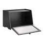 VEVOR Bread Box for Kitchen Counter, Large Capacity Bamboo Bread Storage Container, Farmhouse Wooden Breadbox Organizer for Homemade Bread, Storage Holder Bin with Acrylic Wavy Door Panel, Black