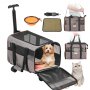 VEVOR Dog Trolley Foldable Dog Backpack Max.9.9kg Carrying Capacity Transport Bag Made of 600D Oxford Cloth Dog Trolley with 4 Wheels Pet Trolley Dog Travel Bag Ideal for car trips or trips