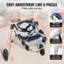 VEVOR 2 Wheels Dog Wheelchair for Back Legs, Pet Wheelchair Lightweight & Adjustable Assisting in Healing,  Dog Cart/Wheelchair for Injured, Disabled, Paralysis, Hind Limb Weak Pet(L)