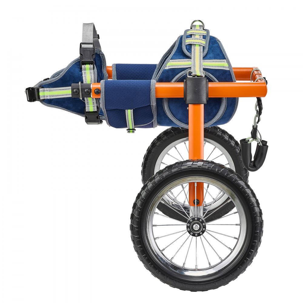 VEVOR Hondenrolstoel voor achterpoten, Hondenrolstoel met 2 wielen, Hoogte, breedte en lengte verstelbaar, Hondenkar met schokabsorberende wielen, voor geblesseerde, gehandicapte honden van 21,77-39,92 kg