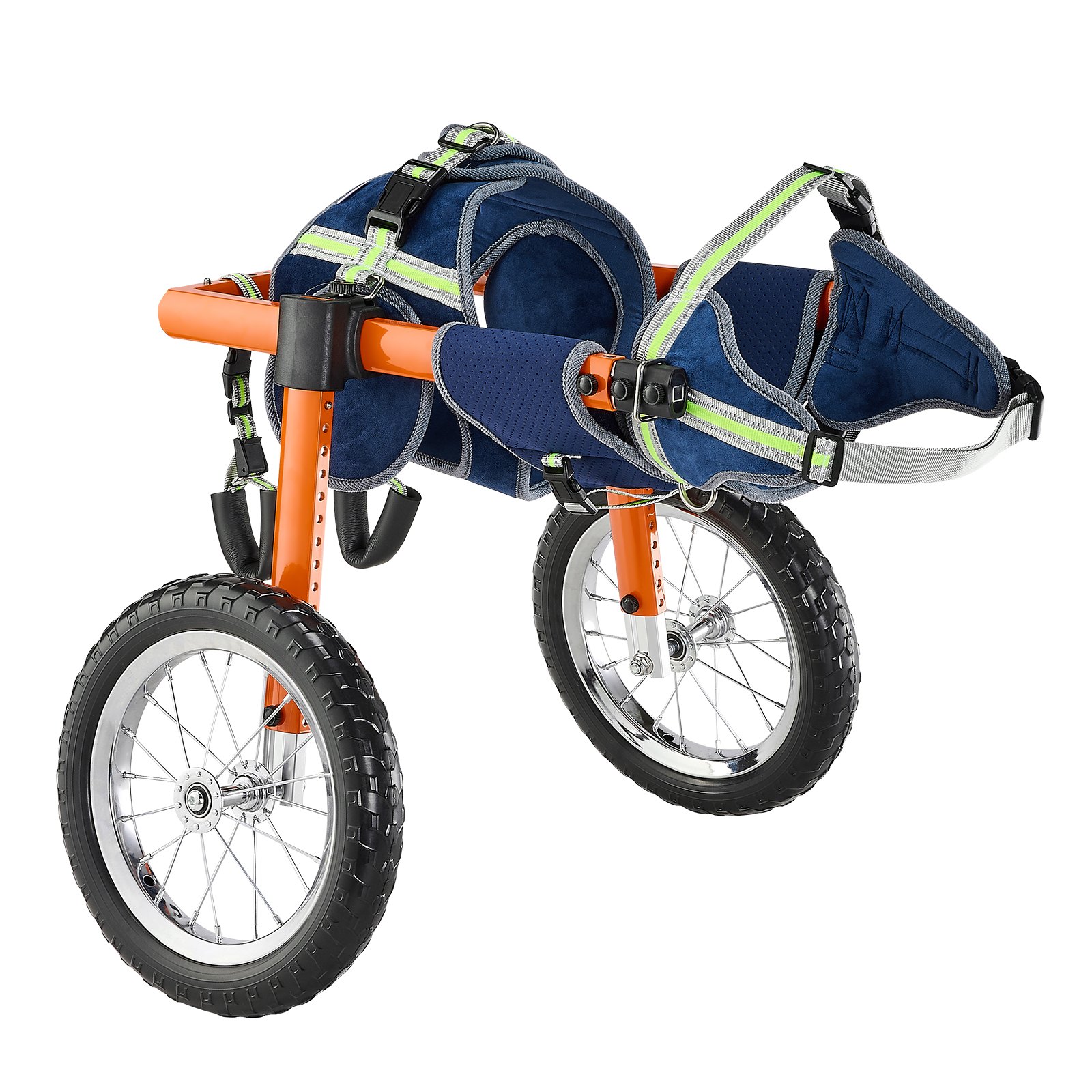 VEVOR Hondenrolstoel voor achterpoten, Hondenrolstoel met 2 wielen, Hoogte, breedte en lengte verstelbaar, Hondenkar met schokabsorberende wielen, voor geblesseerde, gehandicapte honden van 21,77-39,92 kg