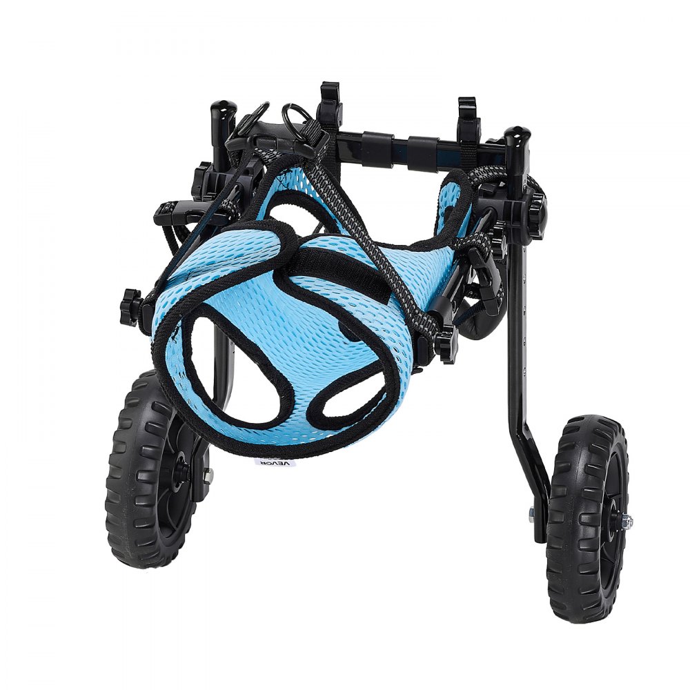 VEVOR Hondenrolstoel voor achterpoten, Verstelbare rolstoel voor huisdieren, Lichtgewicht hondenbuggy met schokabsorberende wielen, Ondersteunende rolstoelen voor gehandicapten, Gewonde honden tot 10 kg, XS