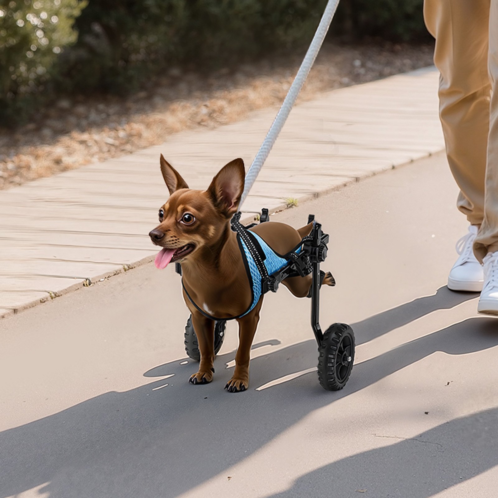 VEVOR Hondenrolstoel voor achterpoten, Verstelbare rolstoel voor huisdieren, Lichtgewicht hondenbuggy met schokabsorberende wielen, Ondersteunende rolstoelen voor gehandicapten, Gewonde honden tot 10 kg, XS