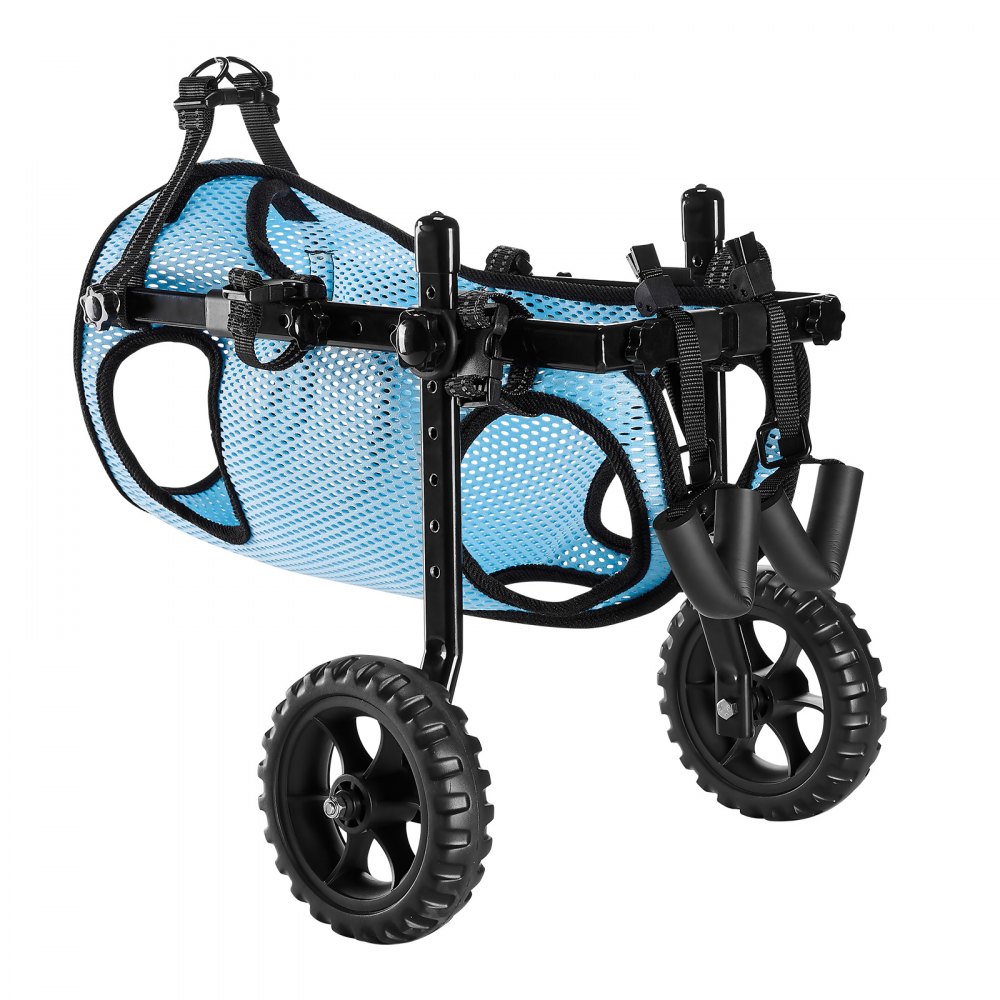 VEVOR Hondenrolstoel voor achterpoten, Verstelbare rolstoel voor huisdieren, Lichtgewicht hondenkar met schokabsorberende wielen, Loophulpmiddel voor gehandicapte, verlamde en gewonde honden tot 15 kg, M