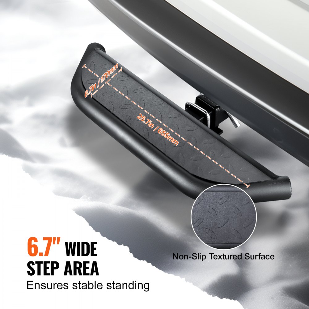 VEVOR Trailer Hitch Step voor 50,8 mm ontvangers, Truck Hitch Step van staal met een draagvermogen van 158,7 kg, Hitch Step achterklep Step Trailer Hitch Step voor pick-up trucks SUV's