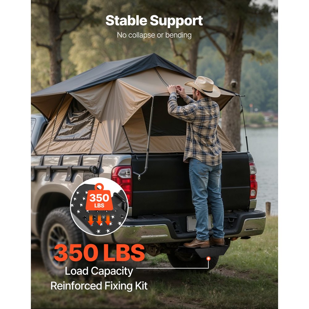 VEVOR Trekhaakopstap voor 50,8 mm trekhaakkoppelingen, achterbumperbeschermer met een draagvermogen van 158,7 kg, antislip trekhaakopstap met pinnen en stabilisator, voor vrachtwagens, SUV's, pick-ups en aanhangers.