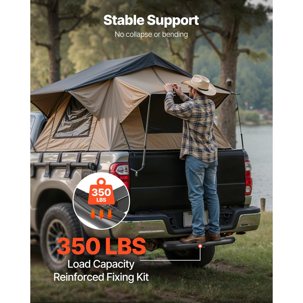 VEVOR Trekhaakopstap voor 50,8 mm trekhaakkoppelingen, universele achterbumperbeschermer (draagvermogen 158,7 kg), antislip trekhaakopstap met pinnen en stabilisator, voor vrachtwagens, SUV's en pick-ups