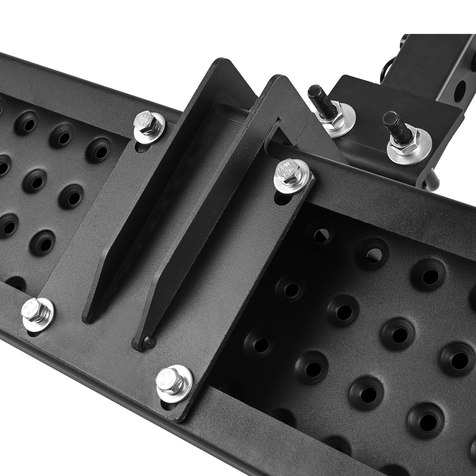 VEVOR Hitch Step for 2 Inch Receiver, Universal Rear Bumper Guard Protector with 350 LBS Load Capacity, Wide & Non-Slip Tow Hitch Step with Pin Kit and Stabilizer, Fit for Pickup, Trailer, Truck, SUV