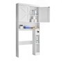 VEVOR Toiletkast Badkamerkast met dubbele deur en verstelbare plank, ruimtebesparende badkamerkast met 3 niveaus boven het toilet met open plank, 1713x815x195 mm Opbergkast Wit