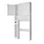 VEVOR Toiletkast Badkamerkast met dubbele deur en verstelbare plank, ruimtebesparende badkamerkast met 3 niveaus boven het toilet met open plank, 1713x815x195 mm Opbergkast Wit