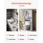 VEVOR Over The Toilet Storage Cabinet, 66.14 in Height Bathroom Storage Organizer with Double Door and Adjustable Shelf, Bathroom Space Saver Organizer Above Toilet with Open Shelf, White