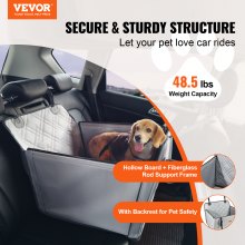 VEVOR Dog Booster Car Seat Pet Car Seat for S M L Dogs up to 48.5 lbs Gray