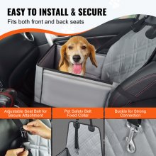 VEVOR Dog Booster Car Seat Pet Car Seat for Small Dog up to 26 lbs Gray