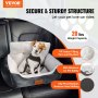VEVOR Dog Car Seat, Dog Booster Seat for Car with High Back, A Storage Pocket, Clip-On Safety Leash, PP Cotton Filling, Dog Car Bed for Small Dog up to 20lbs, Dark Gray