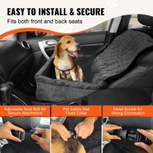 VEVOR Dog Booster Car Seat Pet Car Seat for Small Medium Dog up to 40 lbs Black