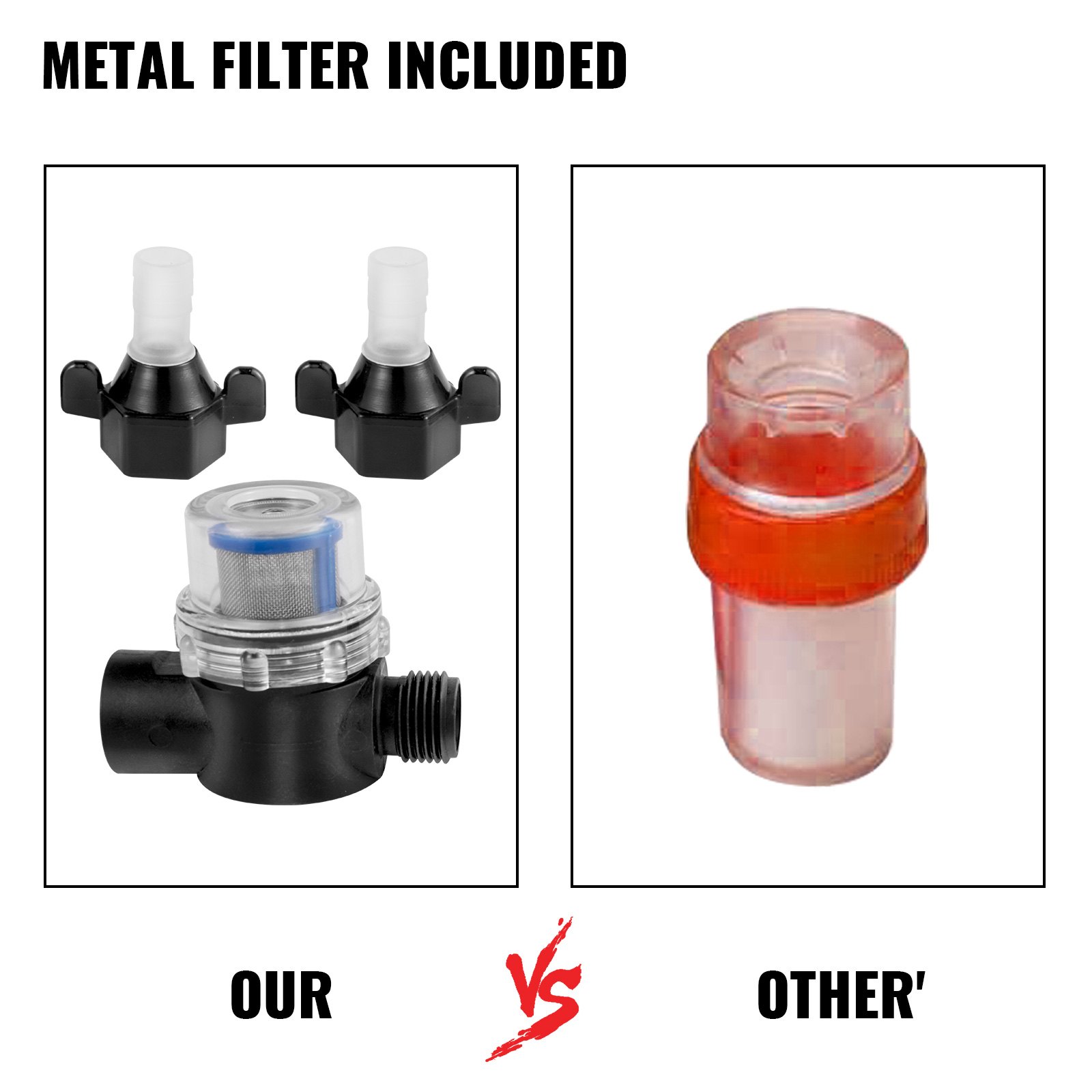 VEVOR Fresh Water Pump, 12 V Self Priming Sprayer Pump, 4 GPM RV Water Pump, with Pressure Switch 55 PSI Self Priming Water Pump, Detachable Strainer 12V Diaphragm Pump for RV Camper Marine Boat Lawn