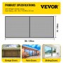 VEVOR Garage Door Screen, 216" x 84" for 2 Cars, 6.6lb Heavy Duty Fiberglass Mesh for Quick Entry with Self-Sealing Magnet and Weighted Bottom, Kid/Pet Friendly