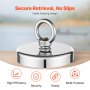 VEVOR Fishing Magnet, 1000 LBS/454 Kg Pulling Force Super Strong Neodymium Fishing Magnet, Rare Earth Magnet with Handle Diameter 2.72 in/69 mm for Retrieving in River, Magnetic Fishing, Heavy Hanging