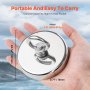 VEVOR Fishing Magnet, 1000 LBS/454 Kg Pulling Force Super Strong Neodymium Fishing Magnet, Rare Earth Magnet with Handle Diameter 2.72 in/69 mm for Retrieving in River, Magnetic Fishing, Heavy Hanging