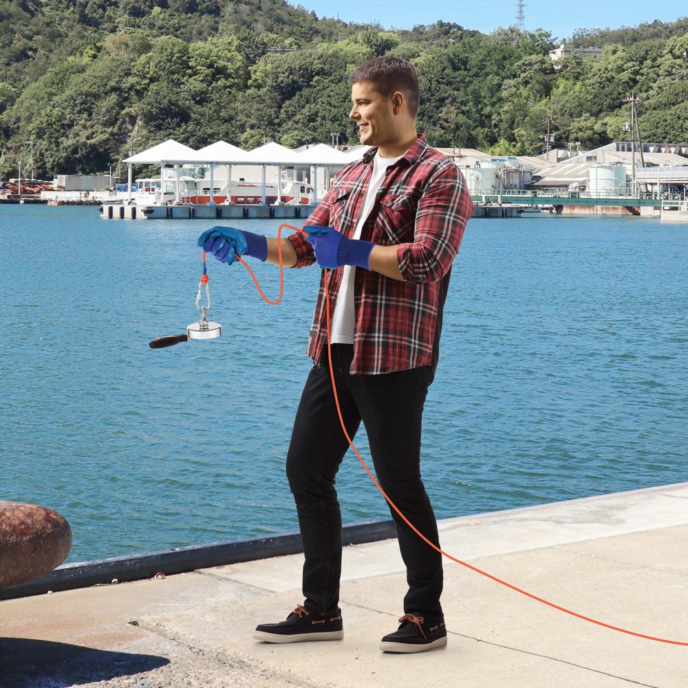 VEVOR Magneetvisset Magneetvisset 318 kg Enkelzijdige trekkracht, zeldzame aarde neodymium Magneetvisset 60 mm voor het binnenhalen in de rivier Magneetvissen Zwaar hangend