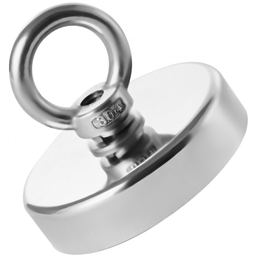 VEVOR Magneetvisset Magneetvisset 318 kg Enkelzijdige trekkracht, zeldzame aarde neodymium Magneetvisset 60 mm voor het binnenhalen in de rivier Magneetvissen Zwaar hangend