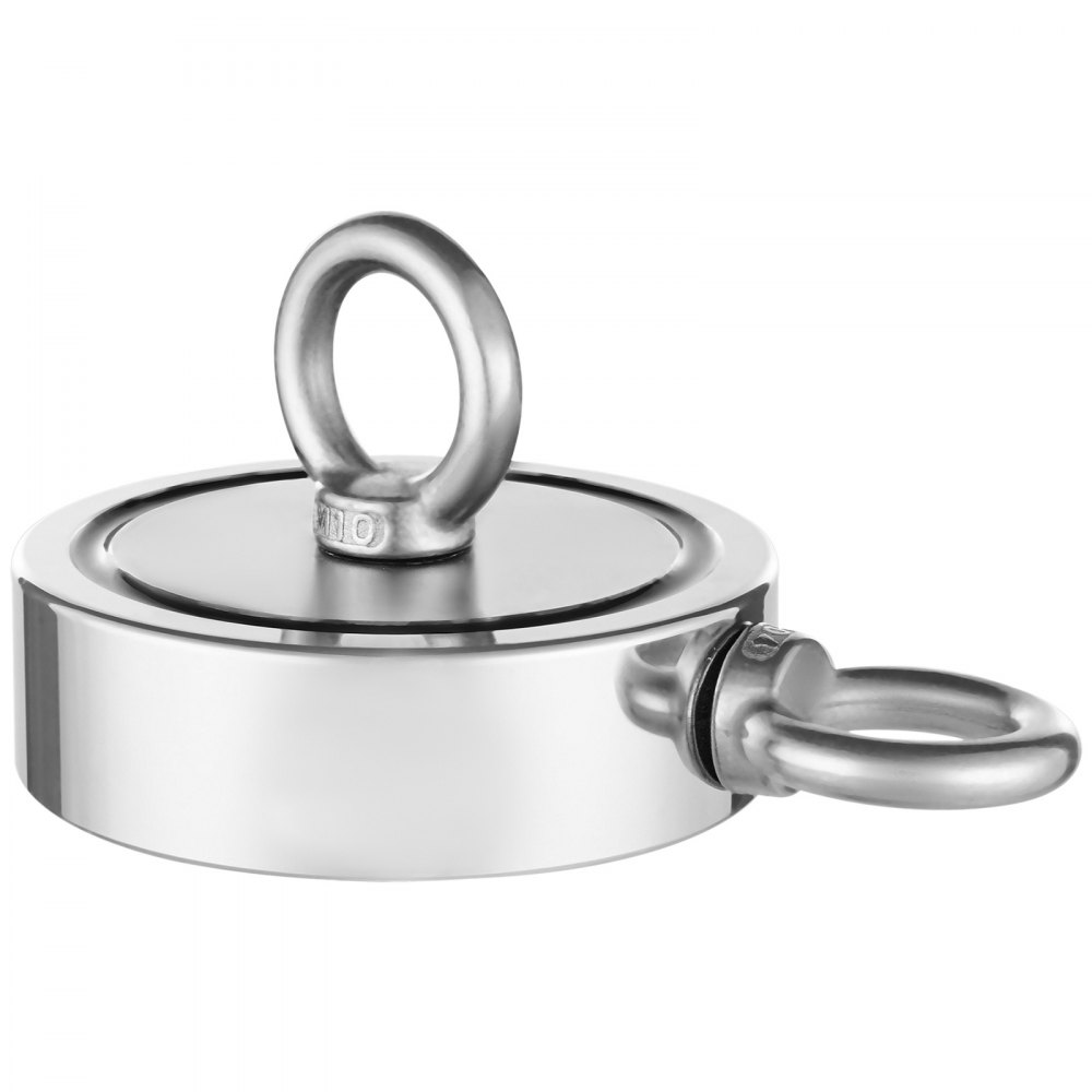 VEVOR Magneetvisset Magneetvisset (rood) 771 kg dubbelzijdige trekkracht, zeldzame aarde neodymium magneetvisset inclusief haak, zwaar touw, handschoenen (zwart), oogbout, lijmschep