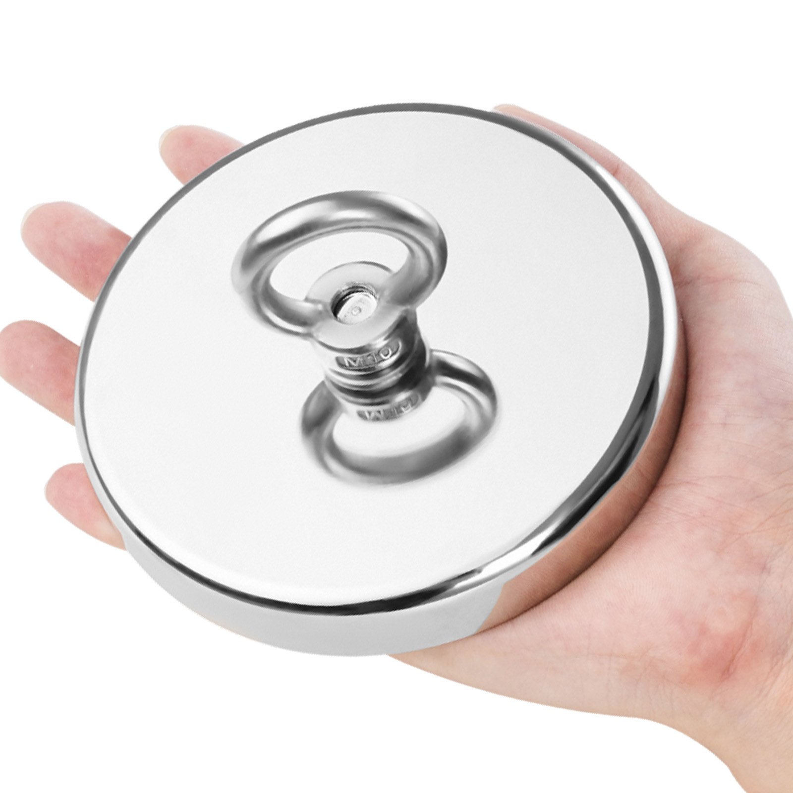 VEVOR Magneetvisset Magneetvisset (Oranje) 590 kg eenzijdige trekkracht, zeldzame aarde neodymium magneetvisset inclusief grijphaak, zwaar touw, handschoenen (blauw), oogbout, lijm