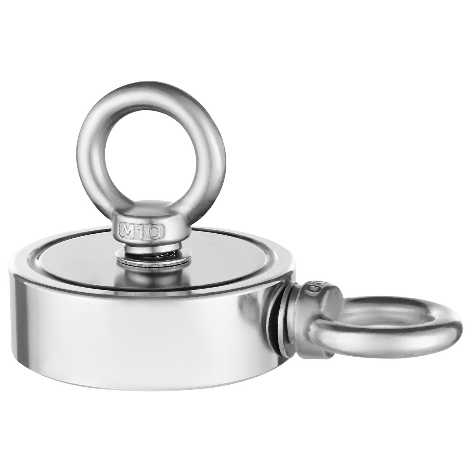 VEVOR Magneetvisset Magneetvisset (oranje) 450 kg dubbelzijdige trekkracht, zeldzame aarde neodymium magneetvisset inclusief grijphaak, zwaar touw, handschoenen (blauw), oogboutlijm