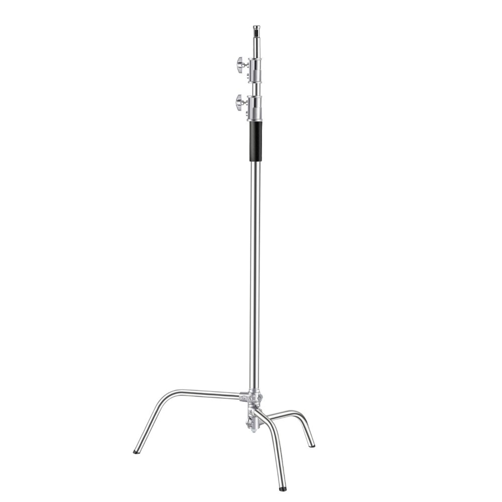 VEVOR C Stand, Max Height 10.83 ft/330 cm, Stainless Steel Heavy Duty Photography Light Stand with 4.8-9.8 ft Adjustable Height, 44 lbs/20 kg Load Capacity for Studio Softbox, Monolight, Reflector