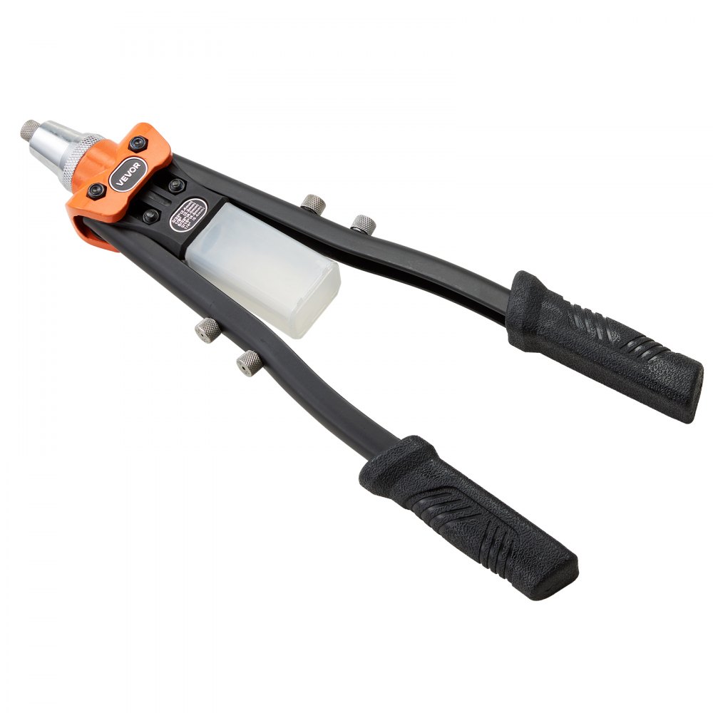 VEVOR Pop Rivet Gun Kit, with 230 Blind Rivets, Two-Handed Riveter with 5 Interchangeable Nosepieces, 5 Drill Bits, and a Carrying Case, Manual Riveting Tool for Metal, Automotive, Home, and DIY