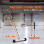 VEVOR magnetic sweeper with adjustable handle height for different heights in a warehouse setting.