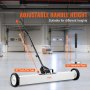 VEVOR magnetic sweeper with adjustable handle heights for push-pull and handheld types in a warehouse.