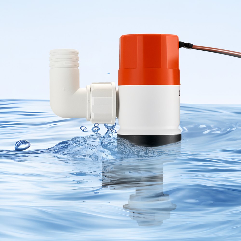 VEVOR 12V 500GPH Rechte Livewell-beluchterpomp voor boten met dubbele inlaat, ABA-behuizing, verwijderbare motorcartridge, corrosiebestendige Livewell-beluchterpomp voor zoet en zout water