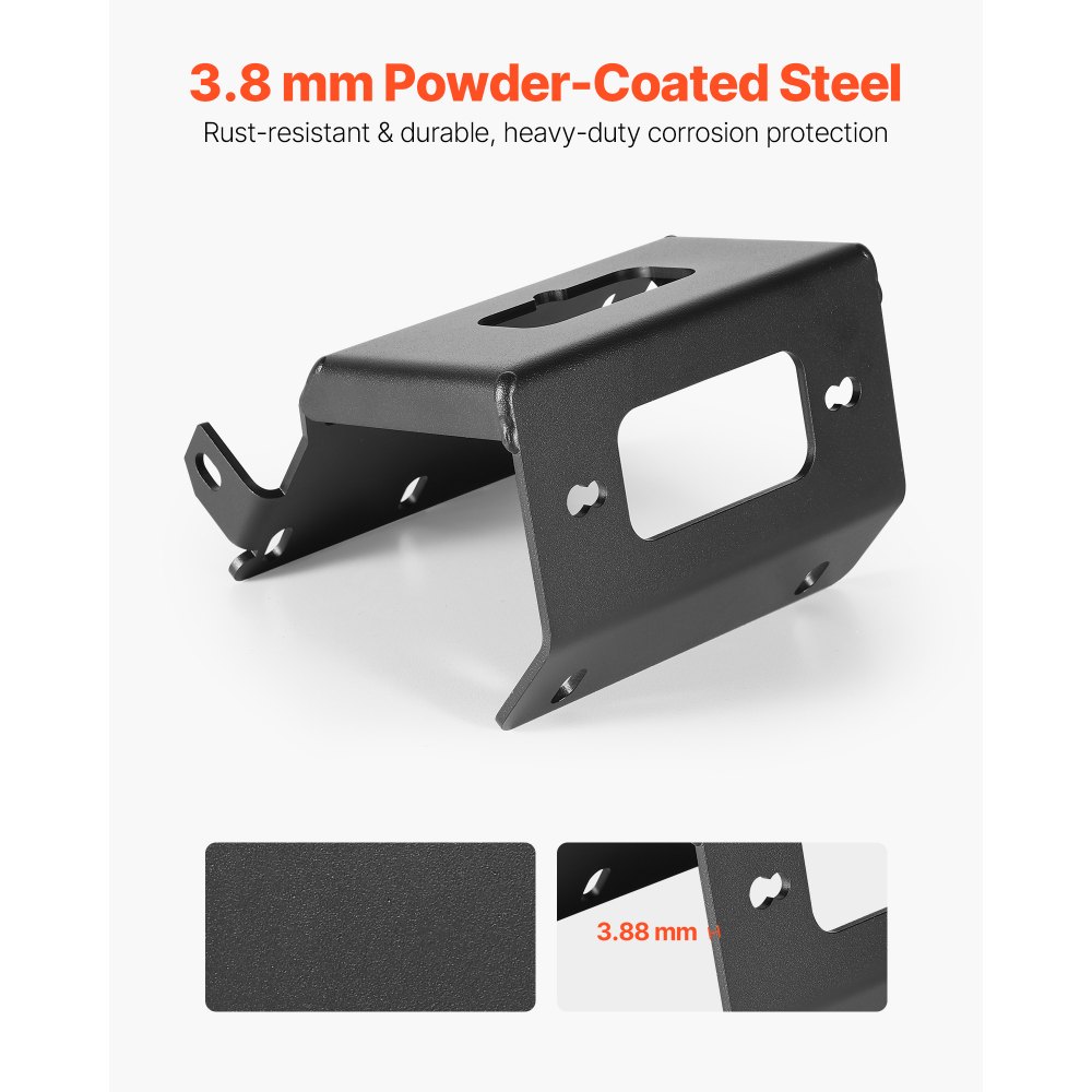 VEVOR Liermontagebeugel, capaciteit 907-1633 kg, montageplaat voor aanhangerlier voor Honda Foreman en Rancher Rubicon modellen 2014-2021, met 2-gatsbevestiging, gepoedercoat staal, zwart