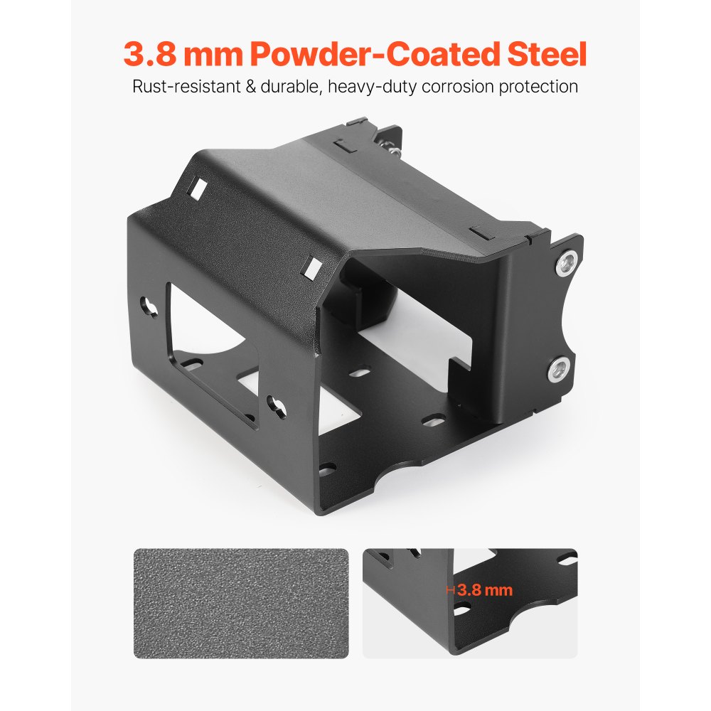 VEVOR ATV-lierbevestiging, capaciteit 907-1633 kg, montageplaat voor aanhangerlier voor Polaris Sportsman 2009 en nieuwere modellen, met 2 montagegaten, gepoedercoat staal, zwart