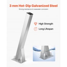 VEVOR Lierstandaard Lierstandaard voor boottrailer met U-bouten voor 76 x 76-101 mm