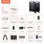 VEVOR 5-8KW dieselverwarming 12 V / 24 V alles-in-één dieselluchtverwarmer met Bluetooth-appbediening, afstandsbediening, display en CO-alarm, snel verwarmende verticale draagbare dieselverwarming