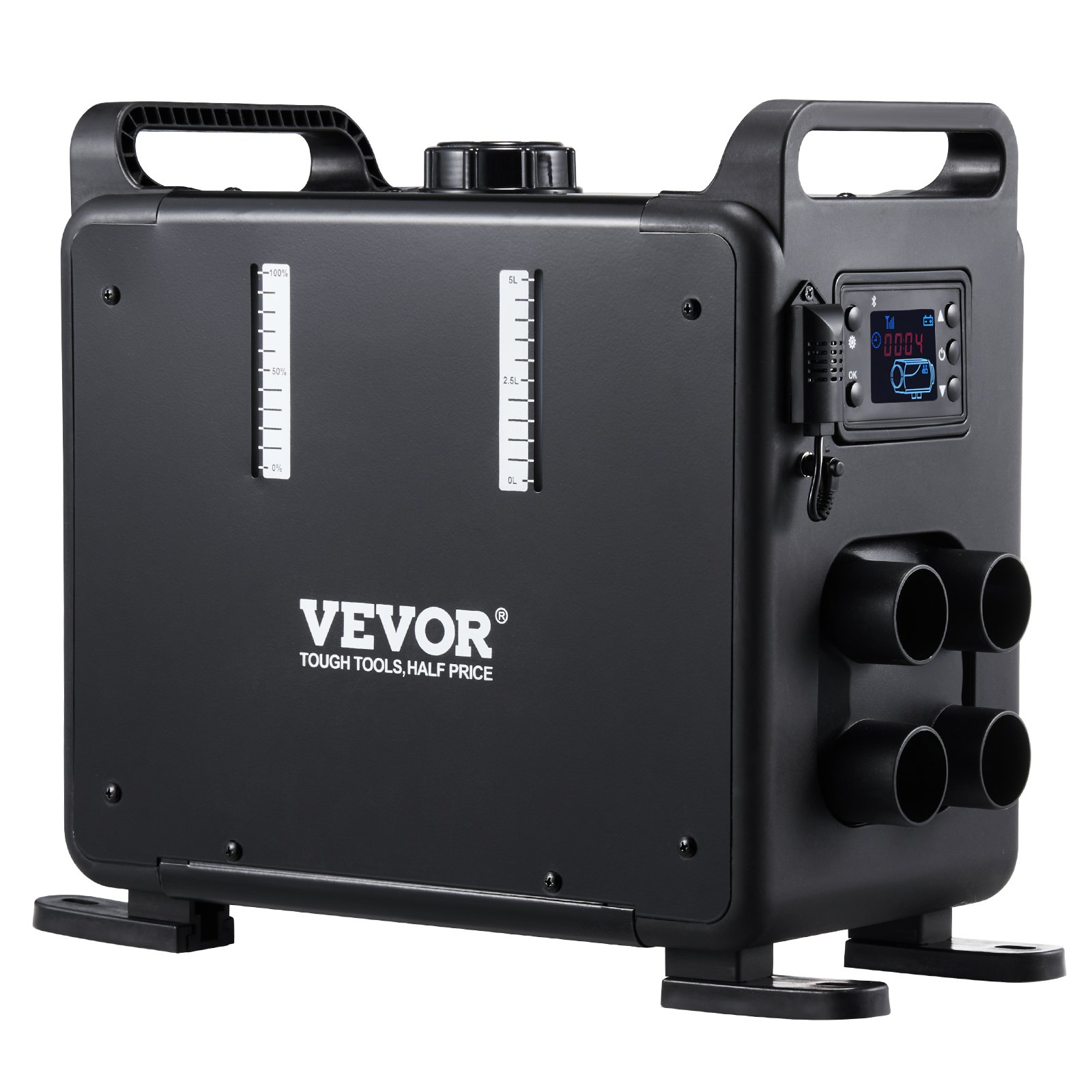 VEVOR 5-8KW dieselverwarming 12 V / 24 V alles-in-één dieselluchtverwarmer met Bluetooth-appbediening, afstandsbediening, display en CO-alarm, snel verwarmende verticale draagbare dieselverwarming