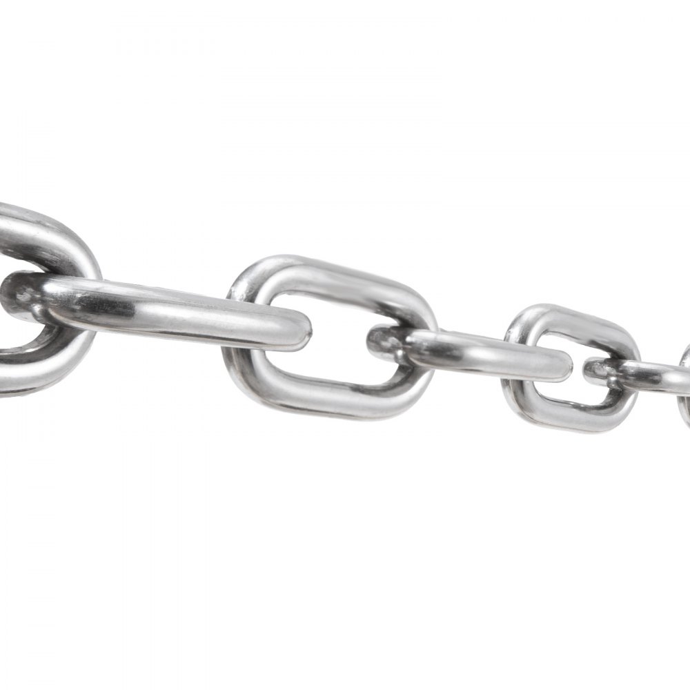 VEVOR Bootankerketting, 1/4 inch x 4 voet, 1700 lbs. WLL/4800 lbs. BS, 316 roestvrij staal, maritieme kwaliteit ankerketting met dubbele borgringsluitingen voor boten, dekken, vissen, geschikt voor diverse ankers