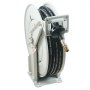 VEVOR brandstofslanghaspel, 1/4" x 50 voet, extra lange intrekbare vetslanghaspel, veeraangedreven automatische draaibare retour, zware koolstofstalen constructie met Sch