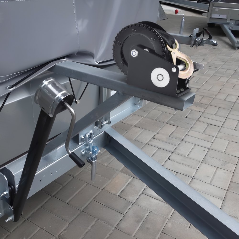 VEVOR kabellier 907,1 kg handkabellier 208 x 105 x 151 mm bootlier 2-weg ratel / 1-snelheid handlier met ca. 7 m polyester band riemlier met ergonomische handgreep handkabellier voor voertuigen en boten